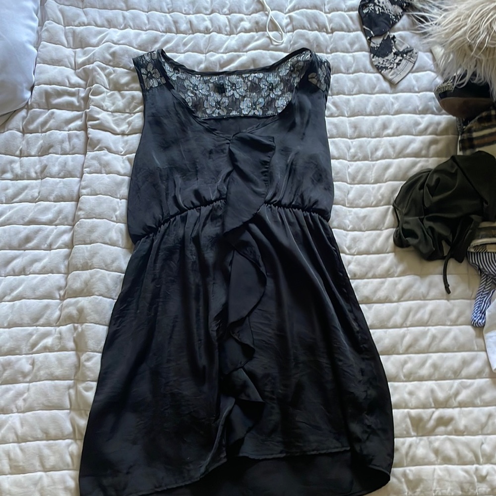 A mini black dress